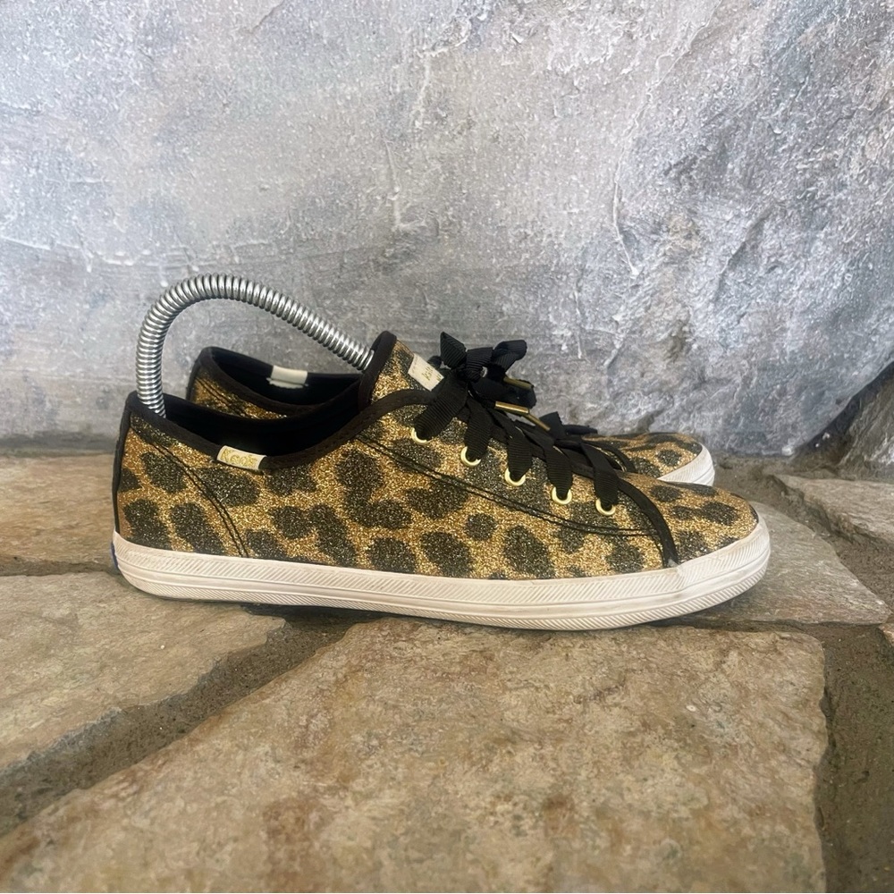 Keds x Kate Spade Gold Black Glitter Cheetah Leopard Shoes Sneakers Women’s 5